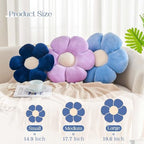 Kcvvcr Navy Flower Pillow, 17.7" Cute Flower Shaped Floor Pillow, Aesthetic - Image 2