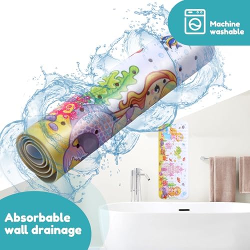 Baby Bath Mat 40x16in Cartoon Kids Bathtub Mat Non Slip - Image 5