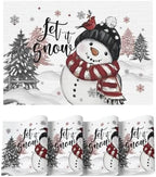 Artoid Mode Snowman Vinyl Christmas Placemats Set of 4, 12x18 Inch Washable by ArtoidMode