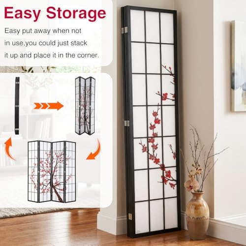Dopinmin Room Divider, 4 Panel Folding Privacy Divider - Image 5
