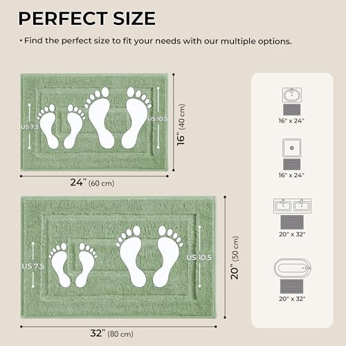GRANNY SAYS Green Bathroom Rugs Set 2 Piece, Soft Microfiber Bath Mats - Image 2