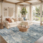 Nakagishi 8x10 Area Rugs Living Room: Washable Abstract Large Neutral Soft Rug - Image 2