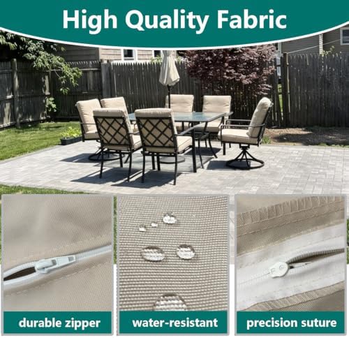 Outdoor High Back Dining Chair Cushions Cover 2-Pack - Image 5