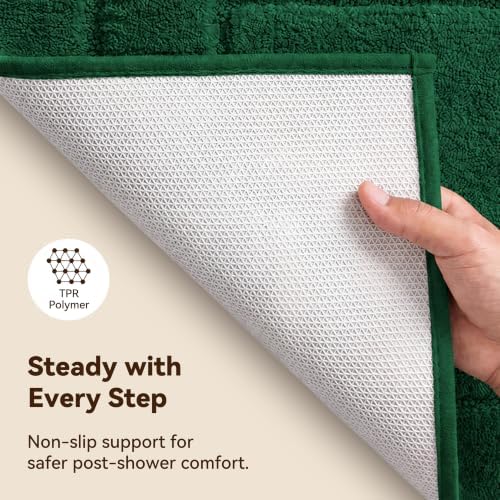 GRANNY SAYS Deep Green Bathroom Rug 16" x 24", Non-Slip Bath Mat - Image 4