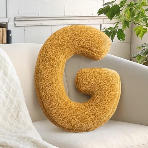 Yellow Alphabet G Pillow Decorative Sofa Couch Throw Pillow Novelty Nursey by huraty