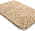 Yeaban Chenille Ivory Cream Bathroom Rug 26"x44", Non-Slip Rubber Backing by Yeaban