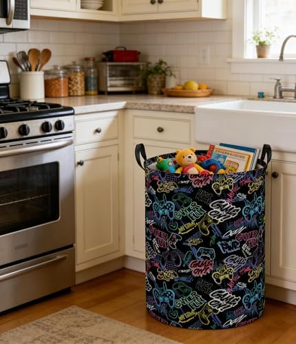 Kids Laundry Basket Boys Laundry Hamper Kids Collapsible Canvas Waterproof - Image 3