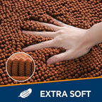 Chenille Bathroom Rug 30"x50" Rust, Large Plush Bath Mat - Image 3