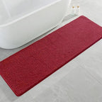 Polyester Bathroom Runner Rug 24"x72" Red, Soft Shaggy Bath Mat by Kildoss