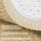 OLANLY Cream Round Rugs for Bedroom - Image 7