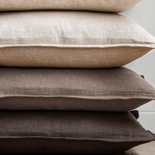 Foindtower Decorative Linen Lumbar Throw Pillow Covers 12x20 Light Coffee - Image 5