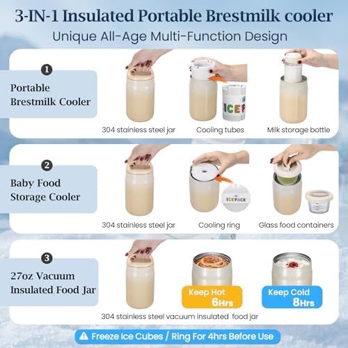 3-in-1 Breast Milk Cooler for 24H 360° Cooling, 11oz Breastmilk Chiller - Image 2