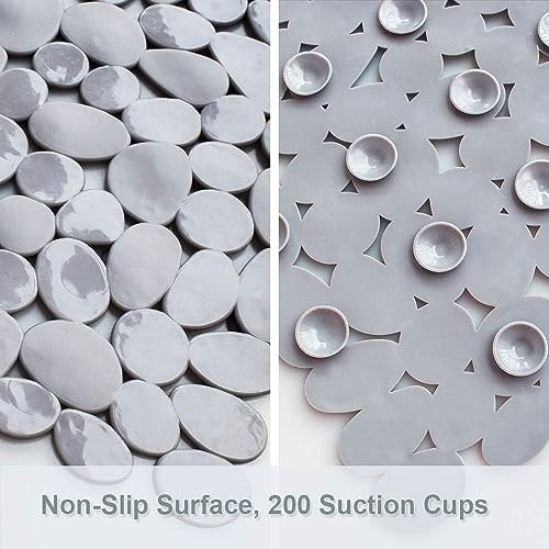 SONGZIMING Bathtub Mat Non Slip 2 Pack, 35 x 16 Inches Pebble Shower Mat - Image 2