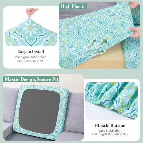 8Pcs Patio Cushion Covers Stretch Outdoor Furniture Protector Slipcovers - Image 4