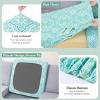 8Pcs Patio Cushion Covers Stretch Outdoor Furniture Protector Slipcovers - Image 4