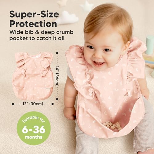 KeaBabies Waterproof Bibs for Baby Girl, Boy 2pk Lightweight - Image 5