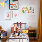 Long Live Playtime Banner – Girl Boy Room Decor Linen Banner Hanging Flag Retro - Image 5