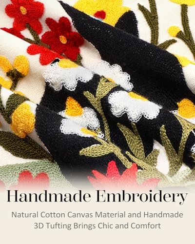Embroidered Throw Pillow Cover, 20x12 Inch - Image 2