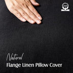Foindtower Linen Solid Decorative Throw Pillow Covers 16x16 Inch Black - Image 2
