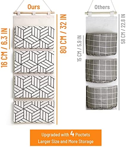 CROWNED 2Pcs Over Door Hanging Storage Bags Wall Mount Closet Organizer - Image 3