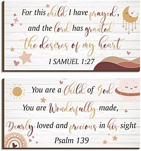 Yookeer 2 Pcs Nursery Wall Art Wooden Baby Room Wall Decor This Child I Have by Yookeer