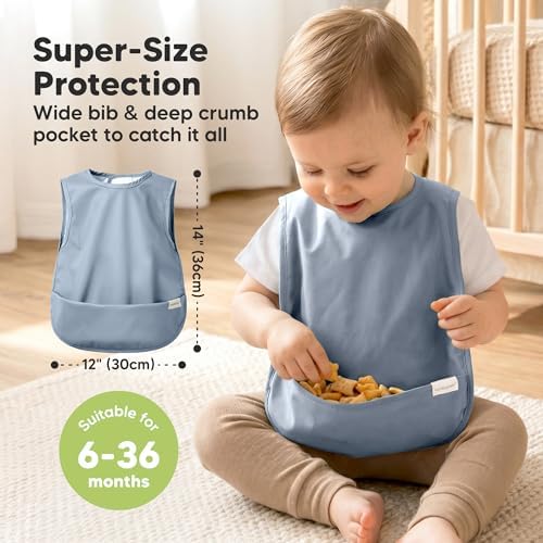 KeaBabies Waterproof Bibs for Baby Girl, 2-pk Lightweight - Image 5