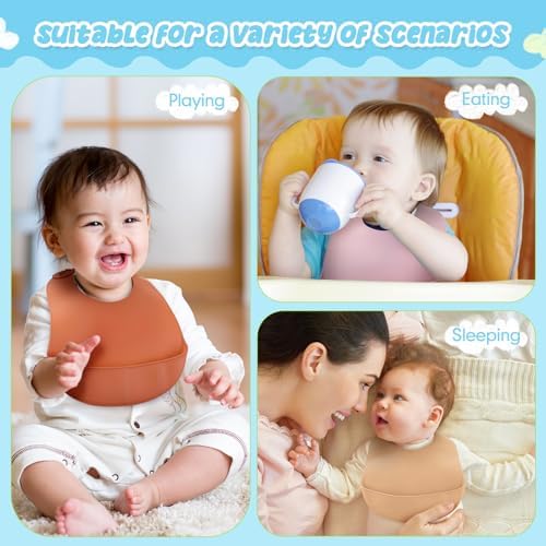 Mepase Silicone Bibs Waterproof Silicone Baby Bibs - Image 7