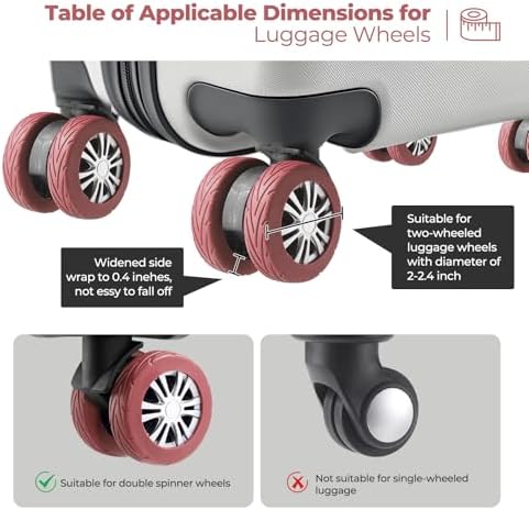 8Pcs Upgrade Luggage Wheel Covers, Travel Accessories - Image 5