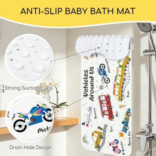 Baby Bathtub Mat Non Slip, Machine Washable, Transportation - Image 4