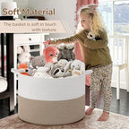 INDRESSME 115L Extra Large Woven Rope Blanket Basket Living Room LightBrown - Image 6