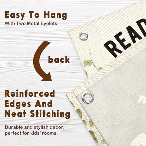 Lacama Reading Nook Decor Read More Books Linen Banner - Image 6