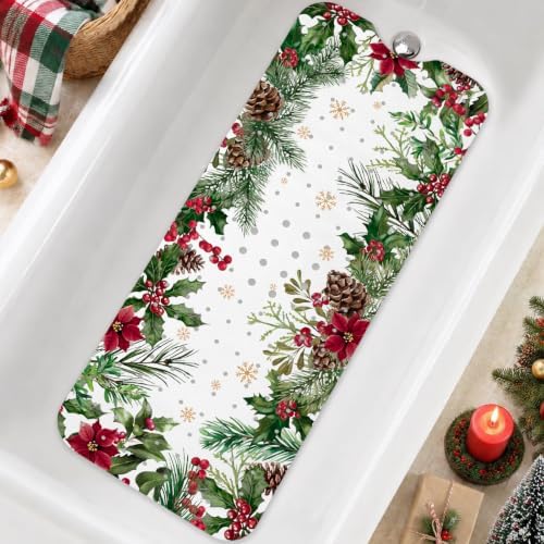 Bathtub Mat Non Slip, Christmas Extra Long Bath tub Mat Shower Floor Mat by BathtubMat