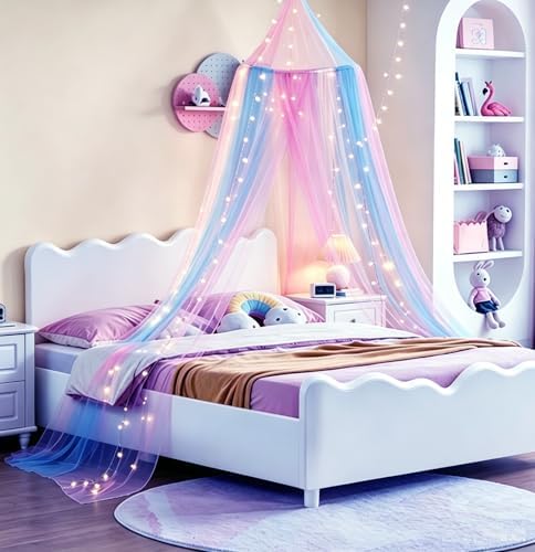 Rainbow Bed Canopy with Lights - Image 3