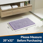 Chenille Bathroom Rug 20"x32" Lavender, Non-Slip Plush Bath Mat - Image 2