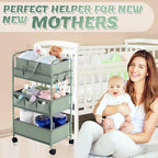 Honeydak 2in1 Baby Diaper Caddy Organizer Cart Bedside Rolling Cart - Image 5