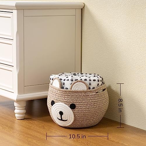 CherryNow Baby Basket for Gifts Empty, Cute Bear Design, Light Brown - Image 4
