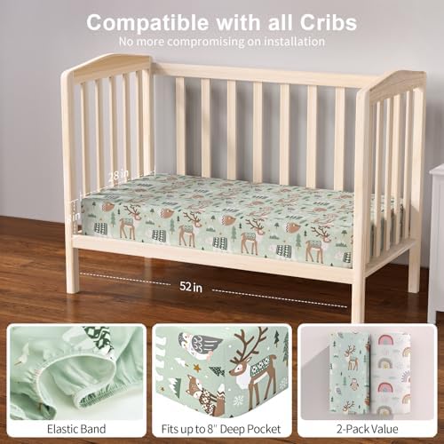 Baby Crib Sheets 2 Pack for Boys and Girls Fit for Standard Crib Toddler - Image 7