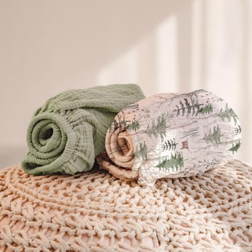 lulumoon Muslin Changing Pad Cover: 32x16 Fit Standard Rectangle Pad - Image 3