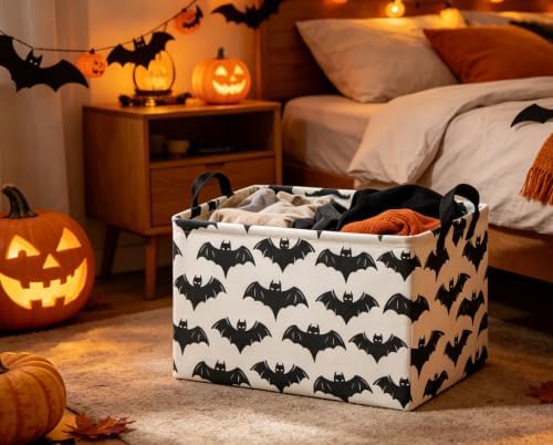 Halloween Basket Empty for Rectangular bat Storage Bins Organizer Bin Box Cute - Image 5