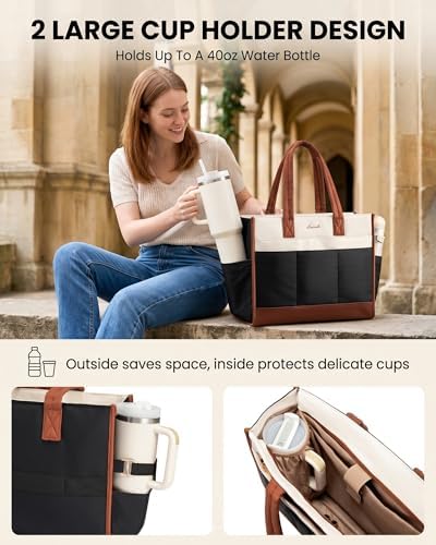 LOVEVOOK Work Tote Bag for Women, 15.6 Inch Laptop Bag - Image 3