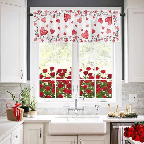 Vandarllin Valentine's Day Kitchen Curtains Valances - Image 4