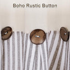 ASPMIZ Cotton Linen Farmhouse Curtains Boho Rustic Button Panel, Country Window - Image 3