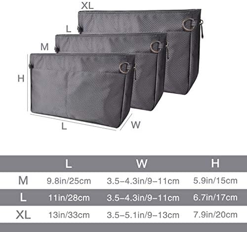 Vercord Expandable Nylon Handbag Purse Organizer Insert Liner Shaper Bag in Bag - Image 2