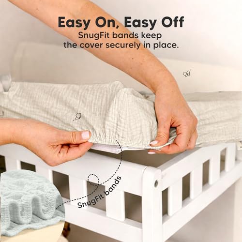 2-Pack Muslin Diaper Changing Pad Covers Boy, Soft Breathable - Image 7