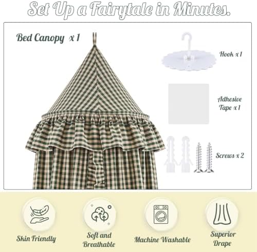 SmoothNovelty Gingham Plaid Bed Canopy - Image 3