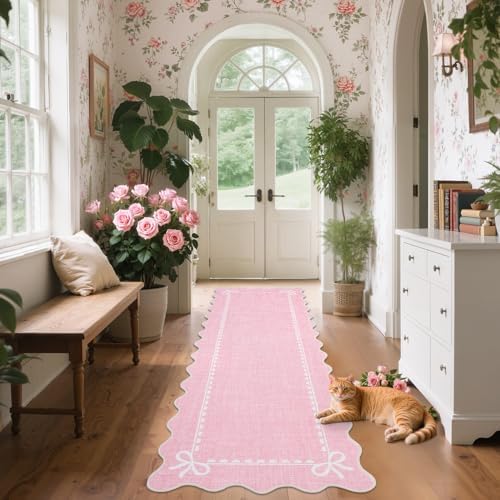 GarveeHome Scalloped Hallway Runner Rug 2x6 Non Slip Bedroom Rugs - Image 2