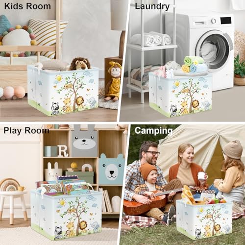 Clastyle 36L Large Safari Animal Tree Baby Basket Giraffe Lion Elephant Toy - Image 7