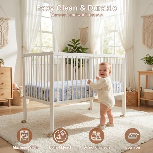 Baby Crib Sheets 2 Pack for Boys and Girls Fit for Standard Crib Toddler - Image 3