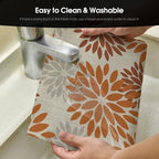 Artoid Mode Floral Vinyl Placemats Set of 6, Heat Resistant Washable Non-Slip - Image 3