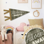 Adventure Nursery Decor, Adventure Awaits Pennant Felt Banners Flags - Image 6
